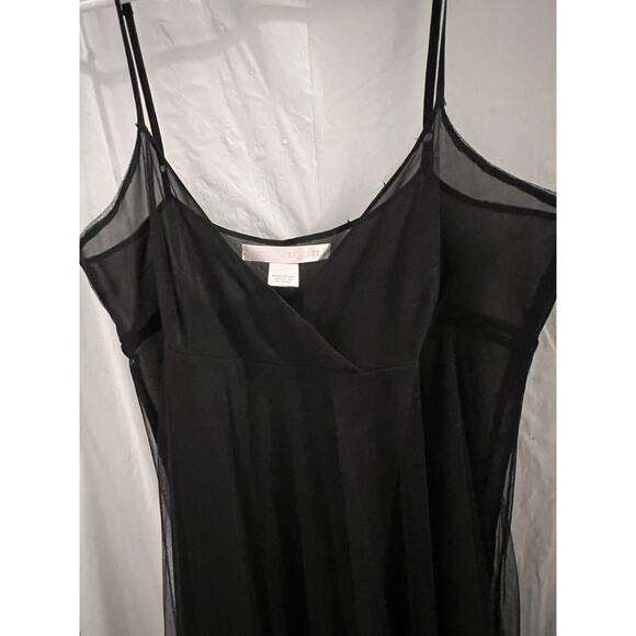 Victoria Secret Black Sheer Mesh Maxi Slip Dress/gown Sz M Sexy Y2K Honeymoon - Picture 7 of 9